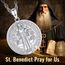 AEONSLOVE Heiliger Benedikt Halskette Silber 925 für Herren Damen Benedikt Kreuz Anhänger Benedikt Medaille Christliche Katholische Schmuck Religious Protector Talisman Kette (Weiße)
