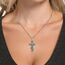 EUDORA Harmony Ball Kreuz Kette für Damen Herren Sterling Silber S925 Orthodox, Vintage Kruzifix Halskette Jesus Kreuz Anhänger Glaube Schmuck Christlicher Geschenk für Herren Frauen Vater, 22"+2"
