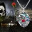 XIXLES Santa Muerte Halskette 925 Sterling Silber Sensenmann Medaille Anhänger Heiliger Tod Kette Amulett Schmuck für Frauen und Männer