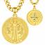 AEONSLOVE Heiliger Benedikt Halskette Silber 925 für Herren Damen Benedikt Kreuz Anhänger Benedikt Medaille Christliche Katholische Schmuck Religious Protector Talisman Kette (Goldene)