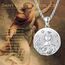 XIXLES Saint Raphael-Halskette aus massivem 925er-Sterlingsilber mit graviertem rundem Medaillon, antiker religiöser Beschützer-Talisman-Anhänger,Einstellbare Kettenlänge: 20+2 Zoll