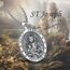 EUDORA Harmony Ball Heilige Joseph Kette Medaille für Damen Herren Sterling Silber 925, Heilige ST Joseph Halskette Anhänger Christlicher Schmuck Vatertag Geschenke für Vater Ehemann, 55CM + 61CM