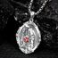 XIXLES Santa Muerte Halskette 925er Sterlingsilber Santa Muerte Anhänger Grim Reaper Kette Holy Death Medaillon Schutz Talisman Sensenmann Religiöse Schmuck für Herren