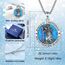 EUDORA Harmony Ball Heiliger Christophorus Kette Medaille für Damen Herren, Sterling Silber 925 Blau Opal Christophorus Anhänger Halskette Amulett Schmuck, Geschenke für Frauen Herren, 55CM+61CM