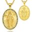 EUDORA Harmony Ball Kette Heilige Maria Wundertätige Wunderbare Medaille für Damen Herren 18K Vergoldetes Sterling Silber,Jungfrau Maria Halskette Anhänger Schmuck, Geschenk für Frauen Herren, 22"