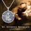 XIXLES St. Antonius Halskette 925 Sterling Silber St. Antonius Medaille Halskette Amulett Schutzschmuck Religiöse Geschenke,für Damen Herren,22"+2" Verlängerung