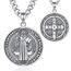AEONSLOVE Heiliger Benedikt Halskette Silber 925 für Herren Damen Benedikt Kreuz Anhänger Benedikt Medaille Christliche Katholische Schmuck Religious Protector Talisman Kette