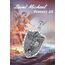 EUDORA Erzengel Michael Kette Medaille für Damen Herren Sterling Silber 925, Heilige Erzengel Michael Halskette Anhänger Christlicher Amulett Runen Christ Schmuck Geschenk für Frauen Männer,55CM