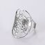 Amaxer Edelstahl Metatrons Cube Ring für Frauen Erzengel Metatron Schutzerklärung Ausgehöhlt Damen Band Ring Schmuck für Dame