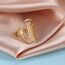 Amaxer Edelstahl Metatrons Cube Ring für Frauen Erzengel Metatron Schutzerklärung Ausgehöhlt Damen Band Ring Schmuck für Dame (Gold)