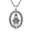 YEESIA Halskette der Jungfrau Maria, 925er-Sterlingsilber, ovale Maria-Wundermedaille, Halskette mit Anhänger „Unsere Liebe Frau von Guadalupe“, religiöser Schmuck, Geschenke für Männer und Frauen