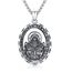 YEESIA Halskette mit St.-Benedikt-Anhänger, 925er Sterlingsilber, ovale Medaille, religiöser Schmuck, Geschenk für Damen und Herren