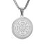 AFSTALR Halskette Herren 7 Erzengel Siegel Medaille Talisman Siegel der Sieben Erzengel Amulett Ketten Anhänger Edelstahl Solomon Schmuck für Herren Männer argent D