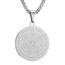 AFSTALR Halskette Herren 7 Erzengel Siegel Medaille Talisman Siegel der Sieben Erzengel Amulett Ketten Anhänger Edelstahl Solomon Schmuck für Herren Männer Männer B