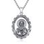 YEESIA Judas-Halskette für Damen und Herren, 925er Sterlingsilber, Anhänger mit dem Heiligen Judas, ovale Medaille, religiöser Schmuck, Geschenk für Damen und Herren