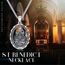 YEESIA Halskette mit St.-Benedikt-Anhänger, 925er Sterlingsilber, ovale Medaille, religiöser Schmuck, Geschenk für Damen und Herren