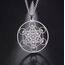 EUEAVAN Metatrons Würfel Halskette Metatron Würfel Heilige Geometrie Anhänger Siegel von Erzengel Engel Metatron Statement Halsketten Spiritueller Schutz Talisman für Frauen (Metatron groß silber2)
