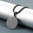 AFSTALR Halskette Herren 7 Erzengel Siegel Medaille Talisman Siegel der Sieben Erzengel Amulett Ketten Anhänger Edelstahl Solomon Schmuck für Herren Männer Noir E