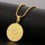 AFSTALR Halskette Herren 7 Erzengel Siegel Medaille Talisman Siegel der Sieben Erzengel Amulett Ketten Anhänger Edelstahl Solomon Schmuck für Herren Männer Or D