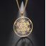 EUEAVAN Metatrons Würfel Halskette Metatron Würfel Heilige Geometrie Anhänger Siegel von Erzengel Engel Metatron Statement Halsketten Spiritueller Schutz Talisman für Frauen (Großer Metatron gold 2)