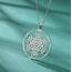 EUEAVAN Metatrons Würfel Halskette Metatron Würfel Heilige Geometrie Anhänger Siegel von Erzengel Engel Metatron Statement Halsketten Spiritueller Schutz Talisman für Frauen (groß Metatron silber)