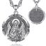AEONSLOVE Heiliger Gabriel Kette Silber 925 für Herren Damen Erzengel Gabriel Medaille Saint Gabriel Halskette Christliche Katholische Schutz Talisman Religiöse Schmuck