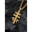 AEONSLOVE Caravaca Kreuz Kette Silber 925 Kreuzkette Silber Herren Kruzifix Halskette Damen Jesus Anhänger Religiöse Geschenke Schutzamulett Christlicher Schmuck Herren (Gold)
