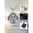 AEONSLOVE Heiliger Gabriel Kette Silber 925 für Herren Damen Erzengel Gabriel Medaille Saint Gabriel Halskette Christliche Katholische Schutz Talisman Religiöse Schmuck