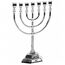 FOMIYES Chanukka Menorah 7 Chanukka Kerze Minorah Israel Menorah Jüdisches Tischdekoration Kerzenhalter Für Partys Hochzeiten Tischdekoration Silber