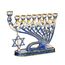 Matashi Menorah-Kandelaber, handbemalt, Emaille, verziert mit goldenen Akzenten und Kristallen, modernes Design