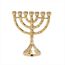 NKlaus Menorah 11cm hoch 7er Leuchter für Kerzen bis Ø 1cm Kerzenleuchter Jerusalem Kerzenständer Messing goldfarbig glänzend 2882