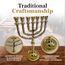 Salomons Menorah 35,6 cm hohes Messing, 7 Zweige, Menora Kerzen, Marke: Salomons Menora, The Light Within Your Home