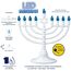 Rite Lite White Plastic Electric LED Low Voltage Menorah with Blue Bulbs
