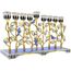 The Dreidel Company Chanukkah-Menorah, Emaille, Granatapfel und Blauer Vogel, handbemalt, emailliertes Metall Menora
