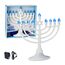 Rite Lite White Plastic Electric LED Low Voltage Menorah with Blue Bulbs