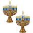Kurt Adler Noble Gems Gold Jewish Menorah Glass Holiday Hanukkah Ornament