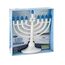 Rite Lite White Plastic Electric LED Low Voltage Menorah with Blue Bulbs