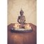 Buddha Sitzend mit Teelicht 22cm Deko-Statue für Wohnzimmer oder Bad Zen-Garten Deko-Figur Teelichthalter orientalisch (Nr. 1)