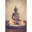 Buddha Sitzend mit Teelicht 22cm Deko-Statue für Wohnzimmer oder Bad Zen-Garten Deko-Figur Teelichthalter orientalisch (Nr. 1)