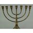 gr Menora Davidleuchter 7-armig 34cm Kerzenleuchter Ständer Bronze Antik Menorah