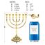 BRTAGG Menorah Kerzenhalter – 17 cm Höhe, 7 Zweige, vergoldet, zeigt 12 Stämme Israels und den Jerusalemer Tempel für jüdische Feiertage und Zeremonien (Modell: 4441)