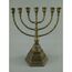 gr Menora Davidleuchter 7-armig 34cm Kerzenleuchter Ständer Bronze Antik Menorah
