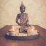 Buddha Sitzend mit Teelicht 22cm Deko-Statue für Wohnzimmer oder Bad Zen-Garten Deko-Figur Teelichthalter orientalisch (Nr. 1)