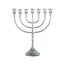 NKlaus Menorah 30cm hoch 7er Leuchter für Kerzen bis Ø 2cm Kerzenleuchter groß Silber Kerzenständer Messing vernickelt 2884