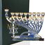 Matashi Menorah-Kandelaber, handbemalt, Emaille, verziert mit goldenen Akzenten und Kristallen, modernes Design
