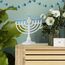 Rite Lite White Plastic Electric LED Low Voltage Menorah with Blue Bulbs