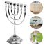 FOMIYES Chanukka Menorah 7 Chanukka Kerze Minorah Israel Menorah Jüdisches Tischdekoration Kerzenhalter Für Partys Hochzeiten Tischdekoration Silber