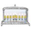 Ner Mitzvah Nickel Öl-Wand-Menorah mit Glaswänden für Standard Chanukah Öl Cups und große Kerzen Alte Jerusalem-Entwurfs-Silber