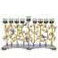 The Dreidel Company Chanukkah-Menorah, Emaille, Granatapfel und Blauer Vogel, handbemalt, emailliertes Metall Menora