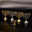 NKlaus mini 4cm Menora Messing Handarbeit Kerzenständer siebenarmiger Leuchter Menorah 1316